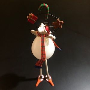 Russ Berrie hand painted glass polar bear ornament